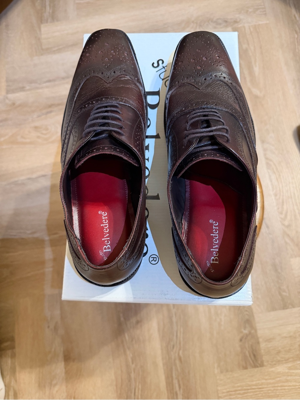 Belvedere Men’s Brown Brogue Leather Derby Shoes